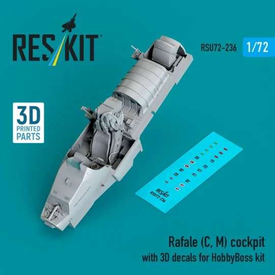 Rafale (C, M) cockpit with 3D decals for HobbyBoss kit (3D Printed)...