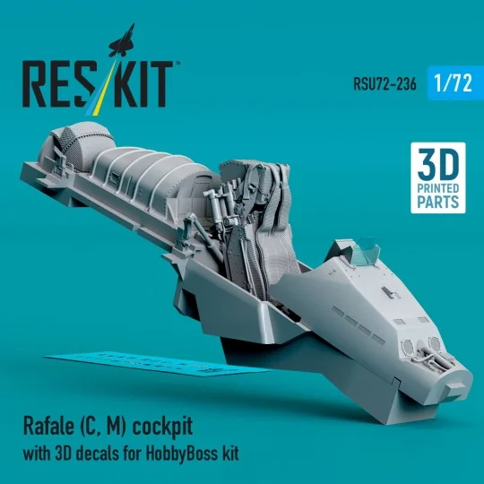 Rafale (C, M) cockpit with 3D decals for HobbyBoss kit (3D Printed)...