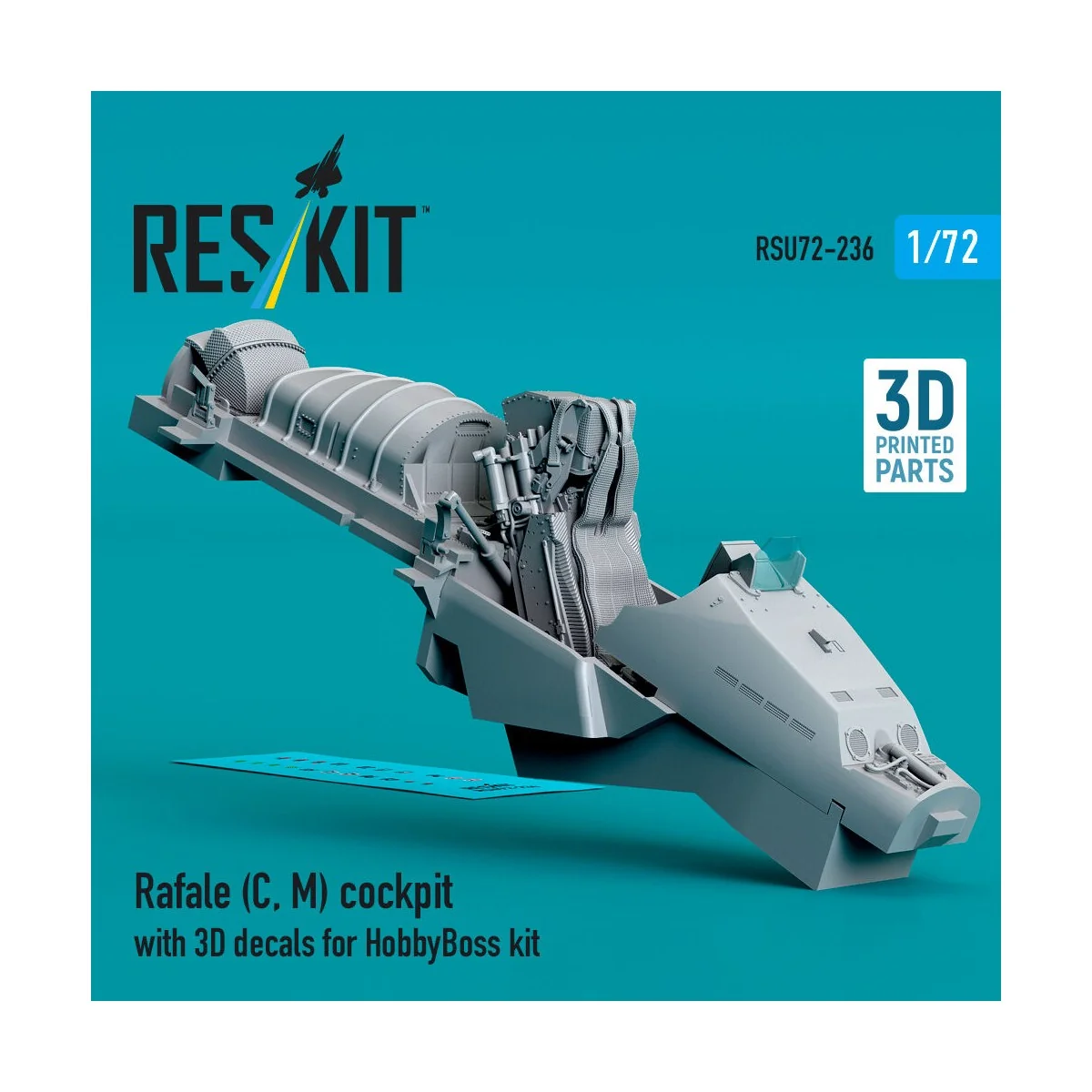 Rafale (C, M) cockpit with 3D decals for HobbyBoss kit (3D Printed)...