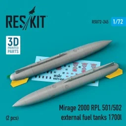 Mirage 2000 RPL 501/502 external fuel tanks 1700lt (2 pcs) (3D Prin...