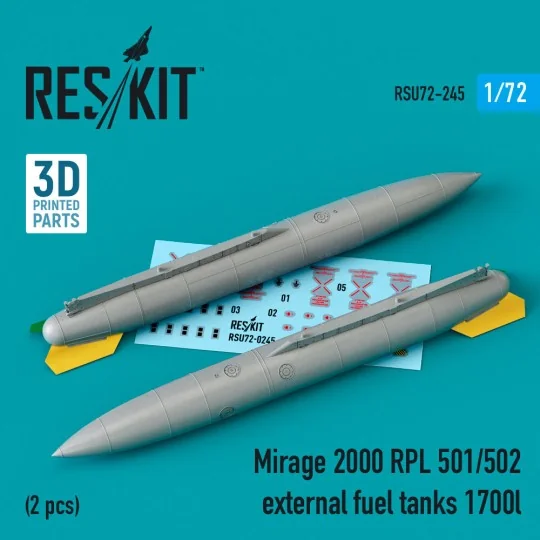 Mirage 2000 RPL 501/502 external fuel tanks 1700lt (2 pcs) (3D Prin...