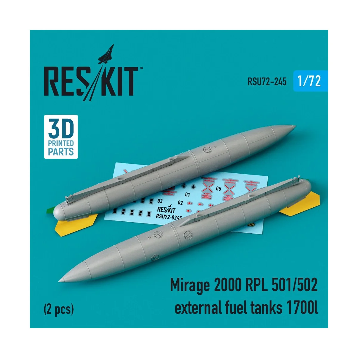 Mirage 2000 RPL 501/502 external fuel tanks 1700lt (2 pcs) (3D Prin...