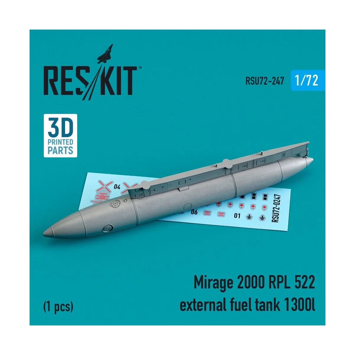 Mirage 2000 RPL 522 external fuel tank 1300lt (3D Printed), 1/72 - ... Mirage 2000 RPL 522 external fuel tank 1300lt (3D Printed), 1/72 - ...