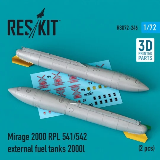 Mirage 2000 RPL 541/542 external fuel tanks 2000lt (2 pcs) (3D Prin... Mirage 2000 RPL 541/542 external fuel tanks 2000lt (2 pcs) (3D Prin...
