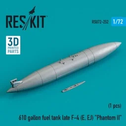 610 gallon fuel tank late F-4 (E, EJ) Phantom II (3D Printed), 1/72...