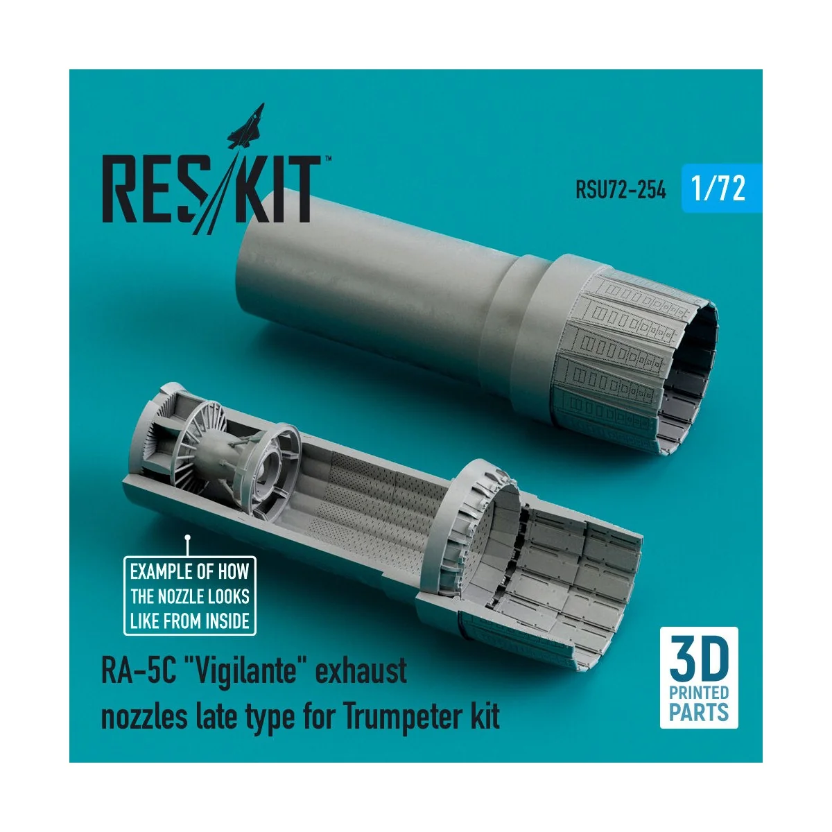 RA-5C Vigilante exhaust nozzles late type for Trumpeter kit (3D Pri... RA-5C Vigilante exhaust nozzles late type for Trumpeter kit (3D Pri...