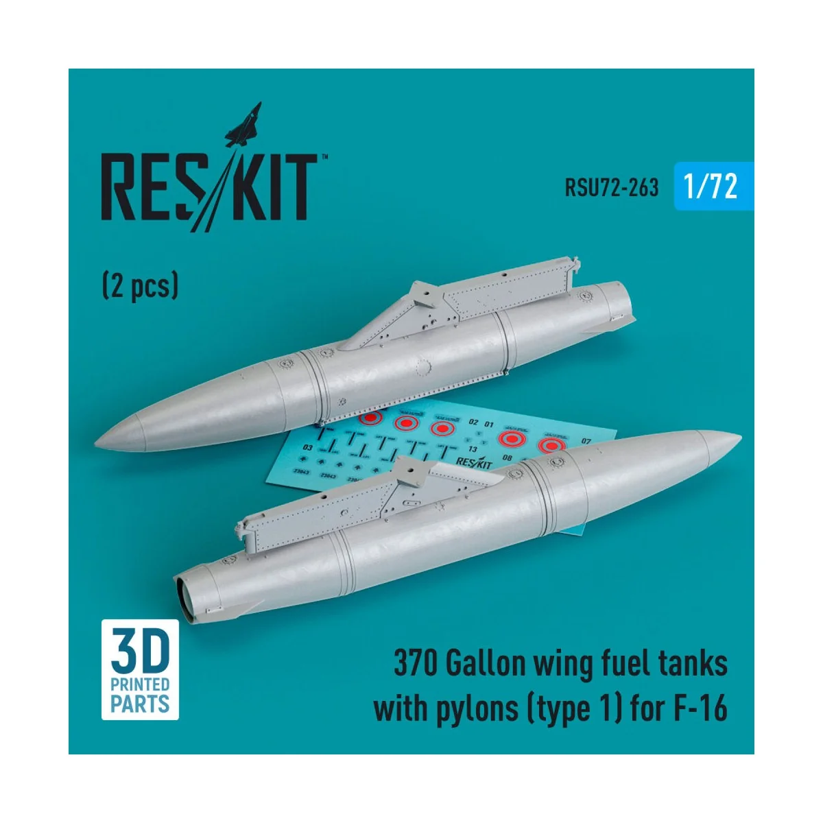 370 Gallon wing fuel tanks with pylons (type 1) for F-16 (A/B/C/D/E...