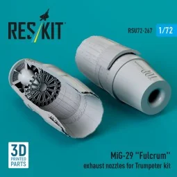 MiG-29 Fulcrum exhaust nozzles for Trumpeter kit (3D Printed) - Res...