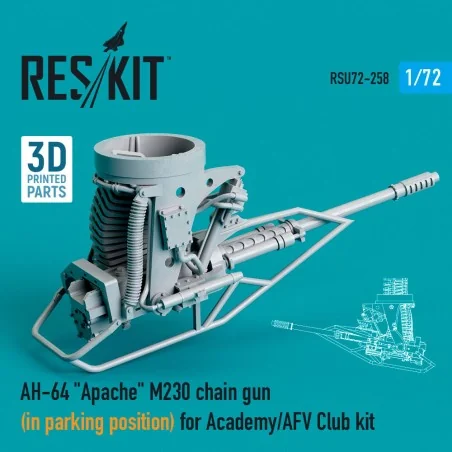 AH-64 Apache M230 chain gun (in parking position) for Academy / AFV...