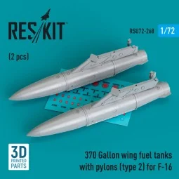 370 Gallon wing fuel tanks with pylons (type 2) for F-16 (A/B/C/D/E...
