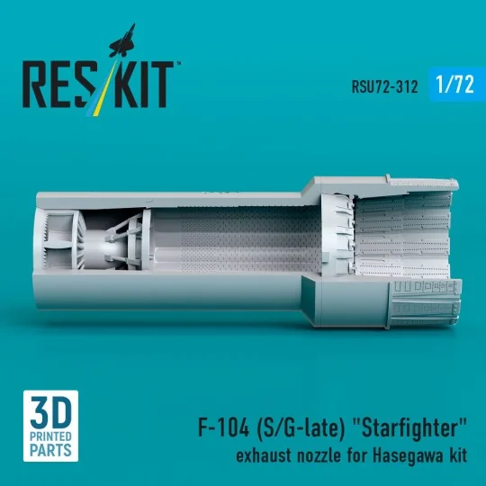 F-104 (S/G-late) Starfighter exhaust nozzle for Hasegawa kit (3D Pr...