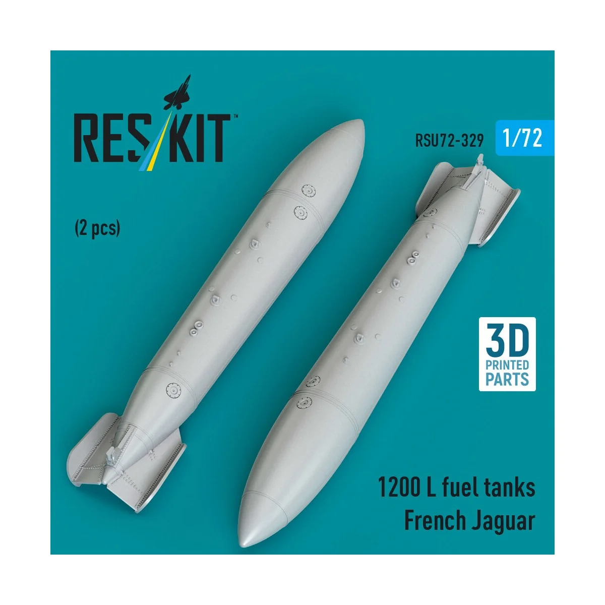 1200 L fuel tanks French Jaguar (2 pcs) (3D Printed), 1/72 - ResKit... 1200 L fuel tanks French Jaguar (2 pcs) (3D Printed), 1/72 - ResKit...