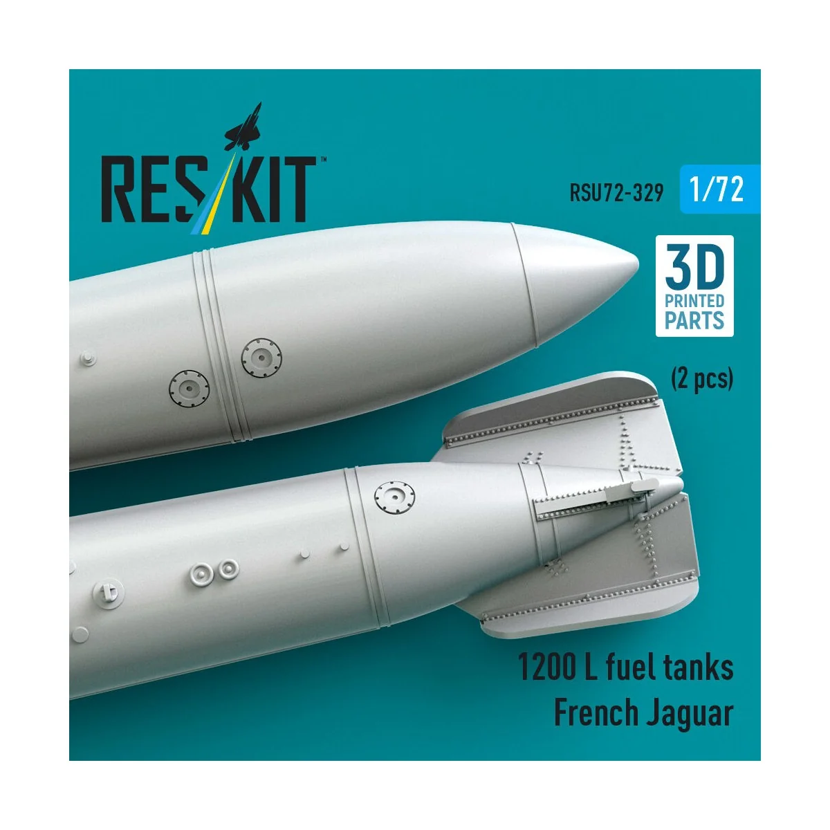 1200 L fuel tanks French Jaguar (2 pcs) (3D Printed), 1/72 - ResKit... 1200 L fuel tanks French Jaguar (2 pcs) (3D Printed), 1/72 - ResKit...