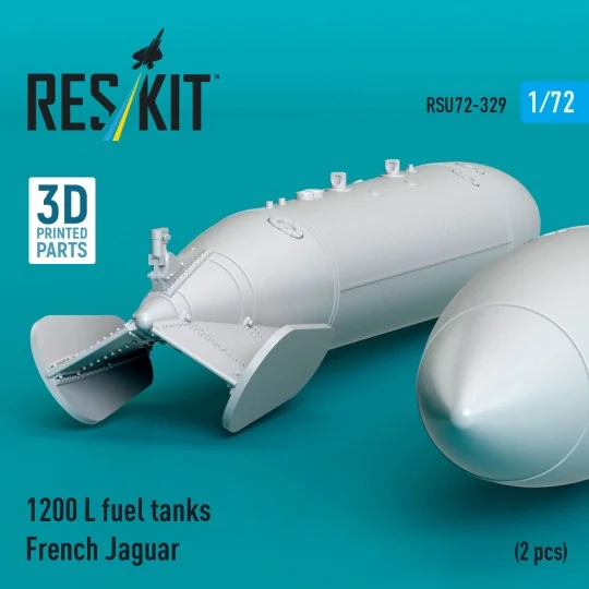 1200 L fuel tanks French Jaguar (2 pcs) (3D Printed), 1/72 - ResKit... 1200 L fuel tanks French Jaguar (2 pcs) (3D Printed), 1/72 - ResKit...