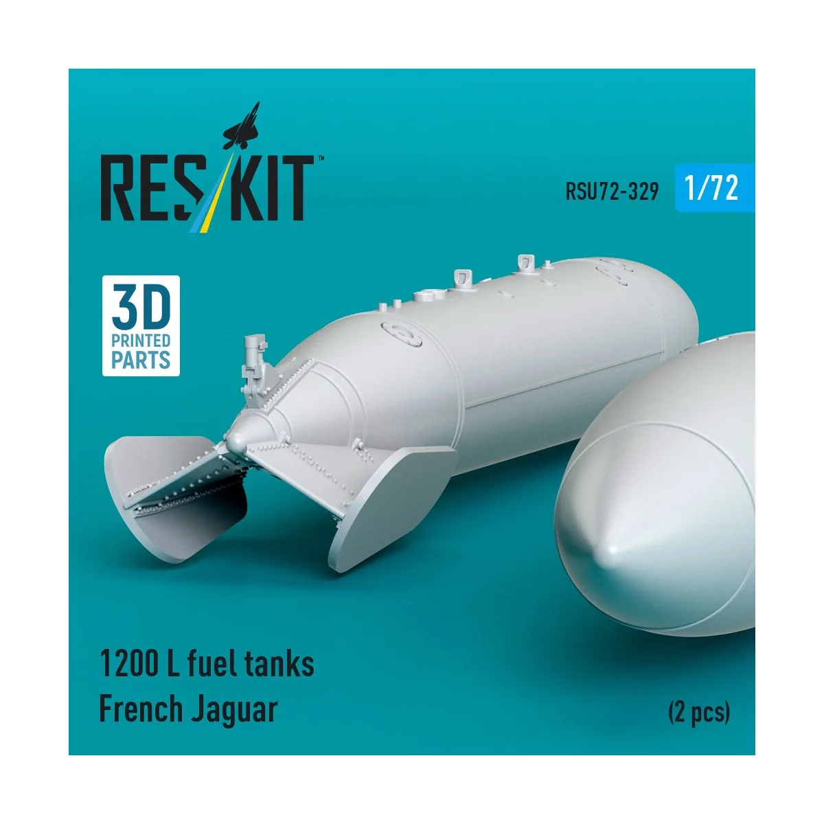 1200 L fuel tanks French Jaguar (2 pcs) (3D Printed), 1/72 - ResKit... 1200 L fuel tanks French Jaguar (2 pcs) (3D Printed), 1/72 - ResKit...