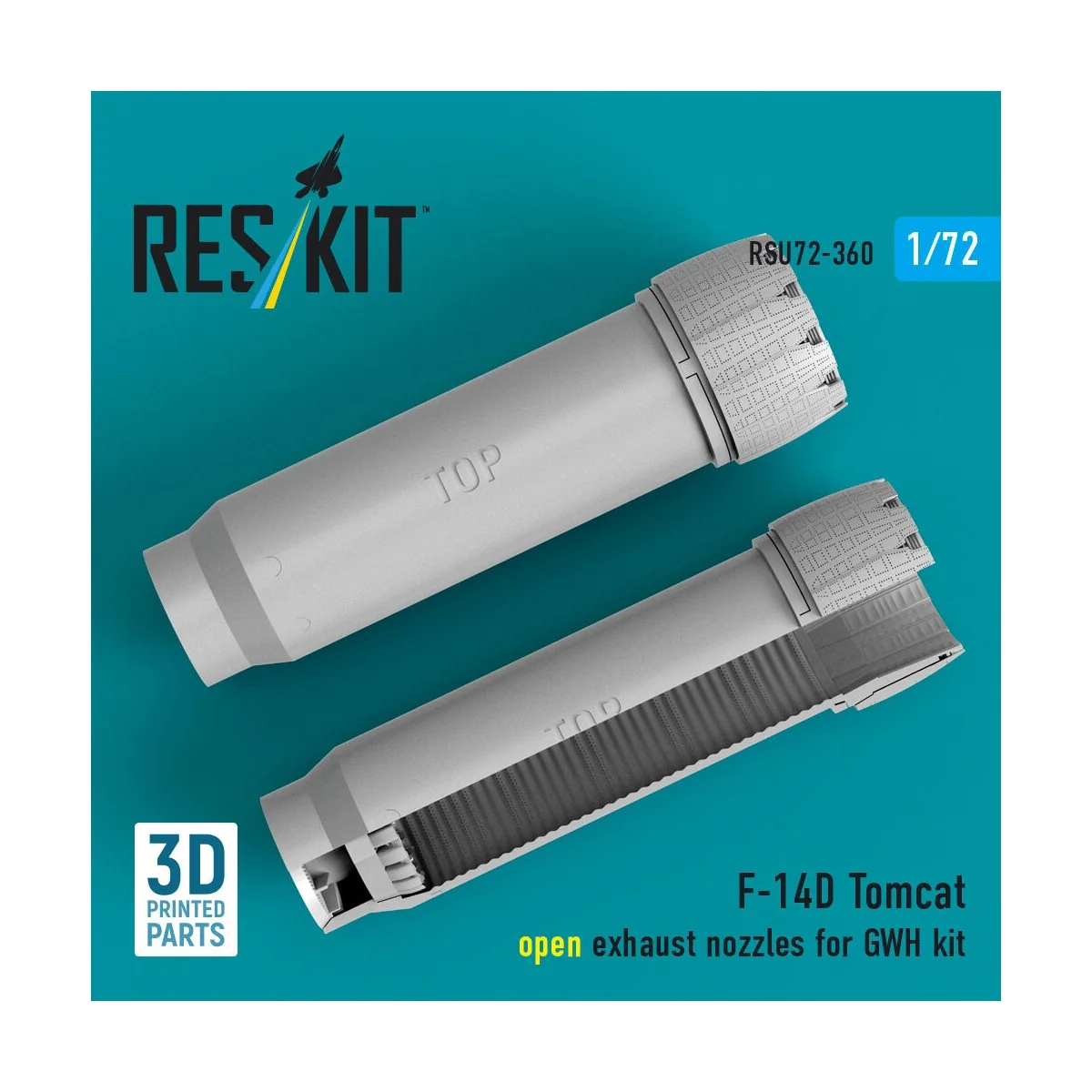 F-14D Tomcat open exhaust nozzles for GWH kit (3D Printed) - ResKit...