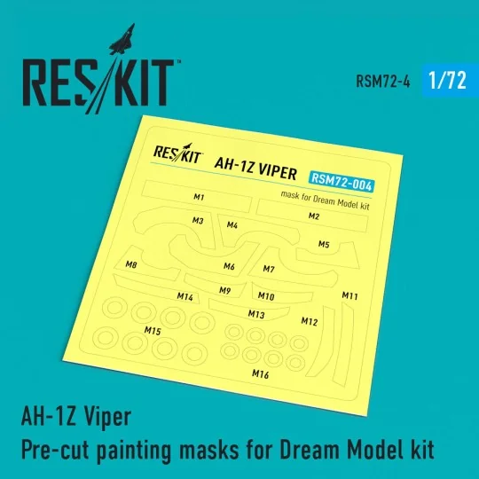 AH-1Z Viper Pre-cut painting masks for Dream Model kit, 1/72 - ResK...
