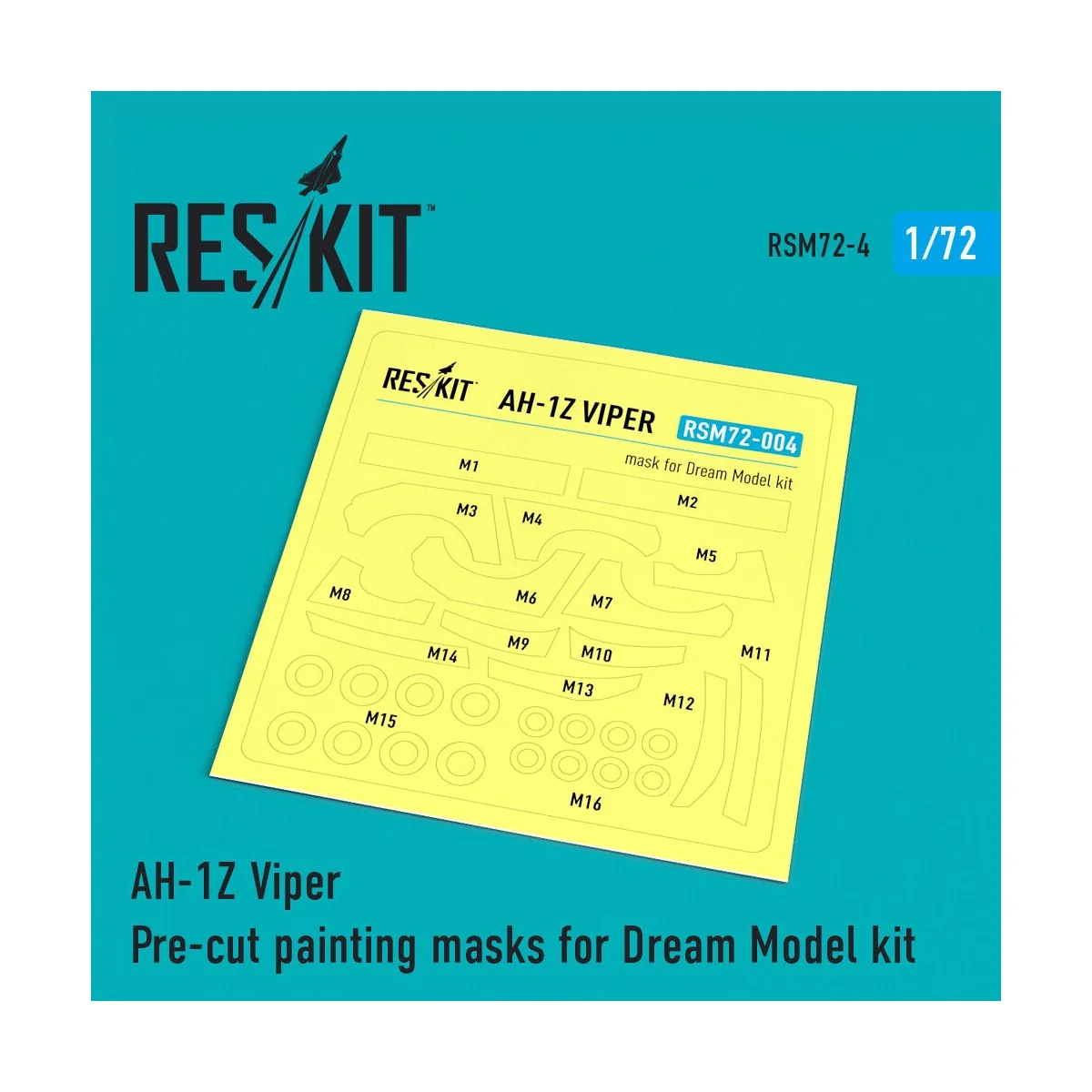 AH-1Z Viper Pre-cut painting masks for Dream Model kit, 1/72 - ResK...