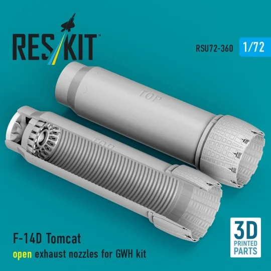 F-14D Tomcat open exhaust nozzles for GWH kit (3D Printed) - ResKit...