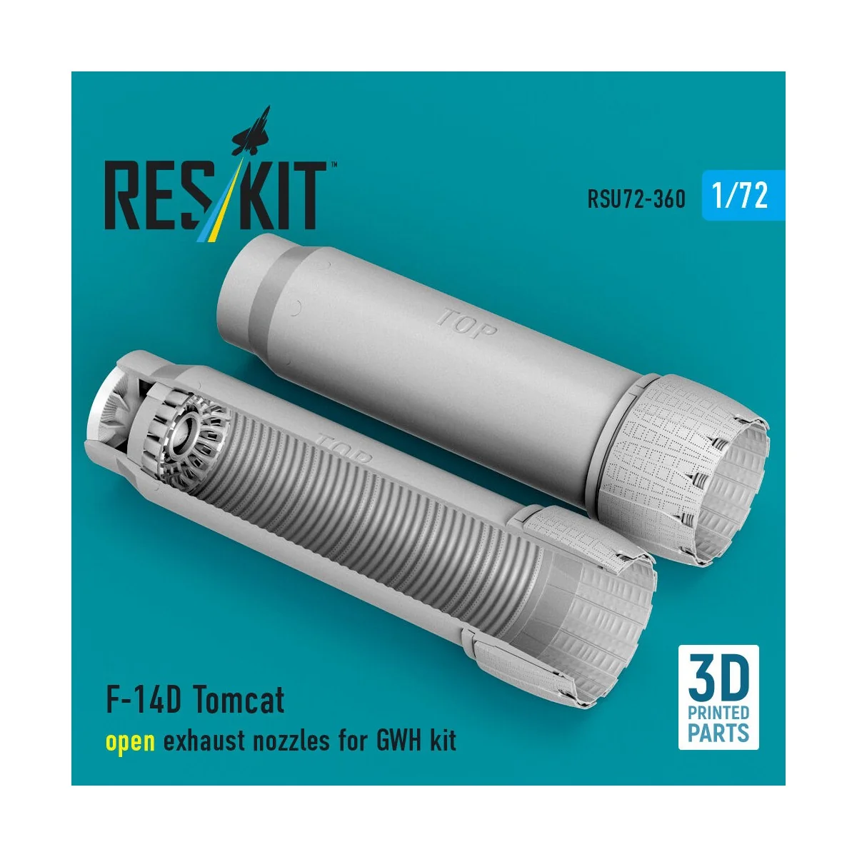 F-14D Tomcat open exhaust nozzles for GWH kit (3D Printed) - ResKit...