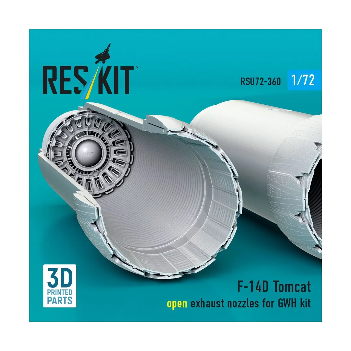 F-14D Tomcat open exhaust nozzles for GWH kit (3D Printed) - ResKit...