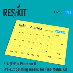 F-4 (E, EJ) Phantom II Pre-cut painting masks for FineMolds kit, 1/...