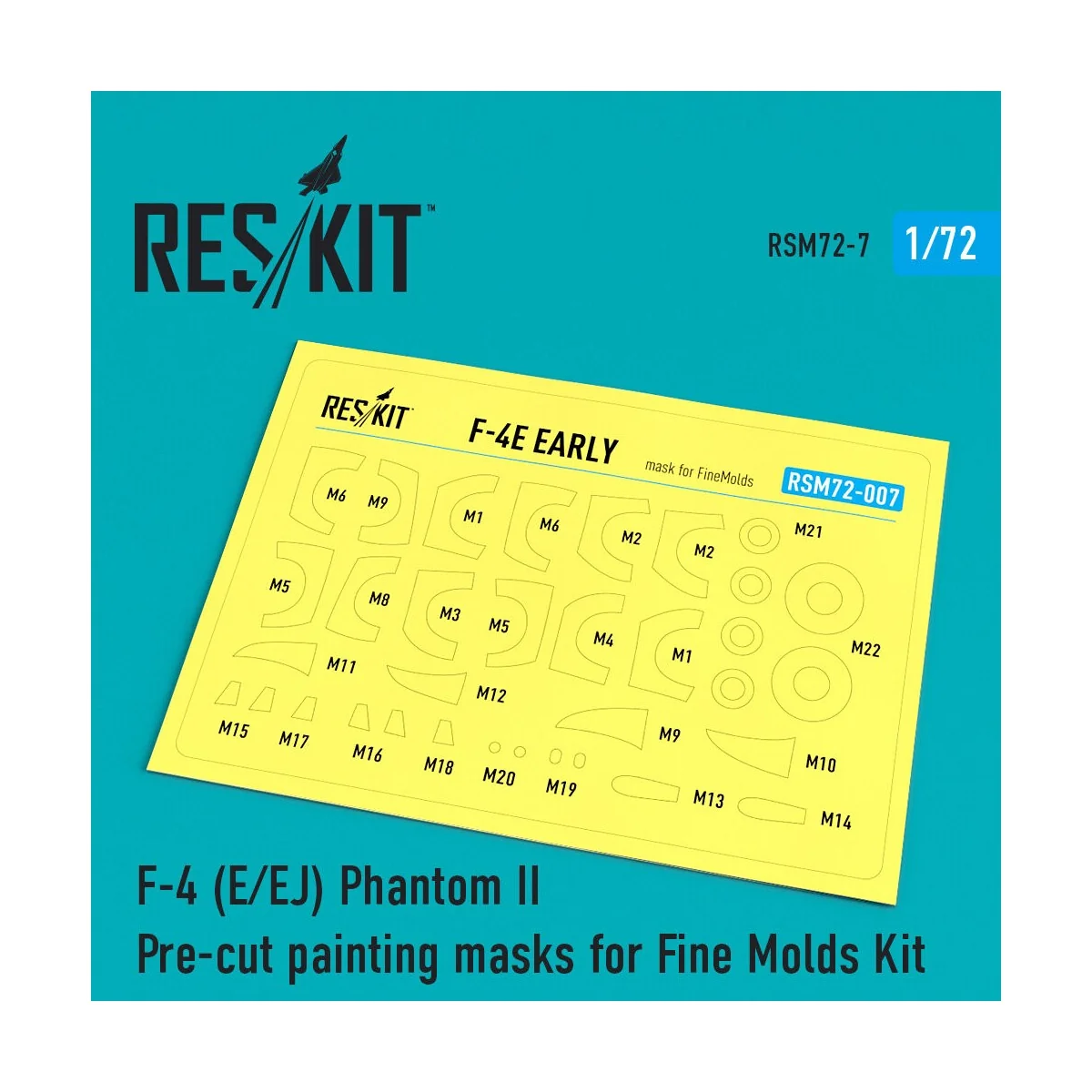 F-4 (E, EJ) Phantom II Pre-cut painting masks for FineMolds kit, 1/...