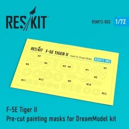 F-5E Tiger II Pre-cut painting masks for DreamModel kit, 1/72 - Res...