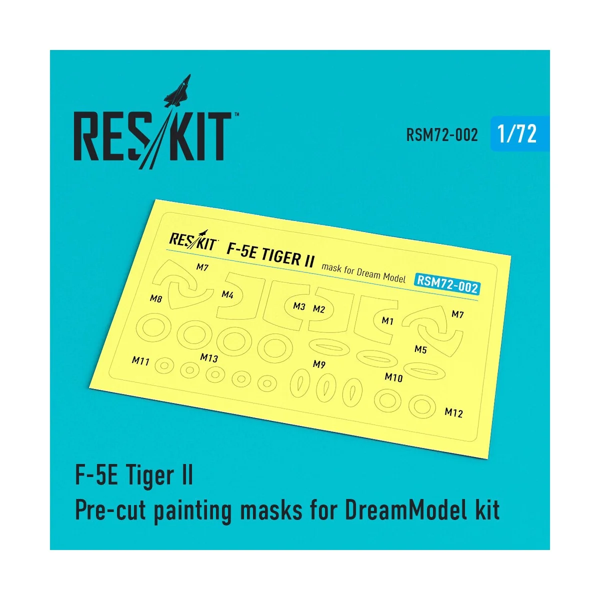 F-5E Tiger II Pre-cut painting masks for DreamModel kit, 1/72 - Res...