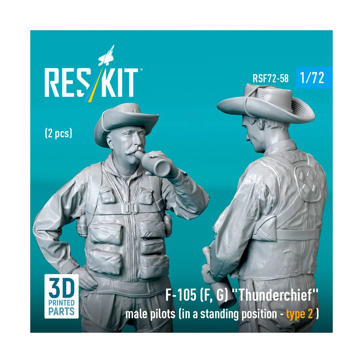 F-105 (F, G) Thunderchief male pilots (in a standing position - typ... F-105 (F, G) Thunderchief male pilots (in a standing position - typ...