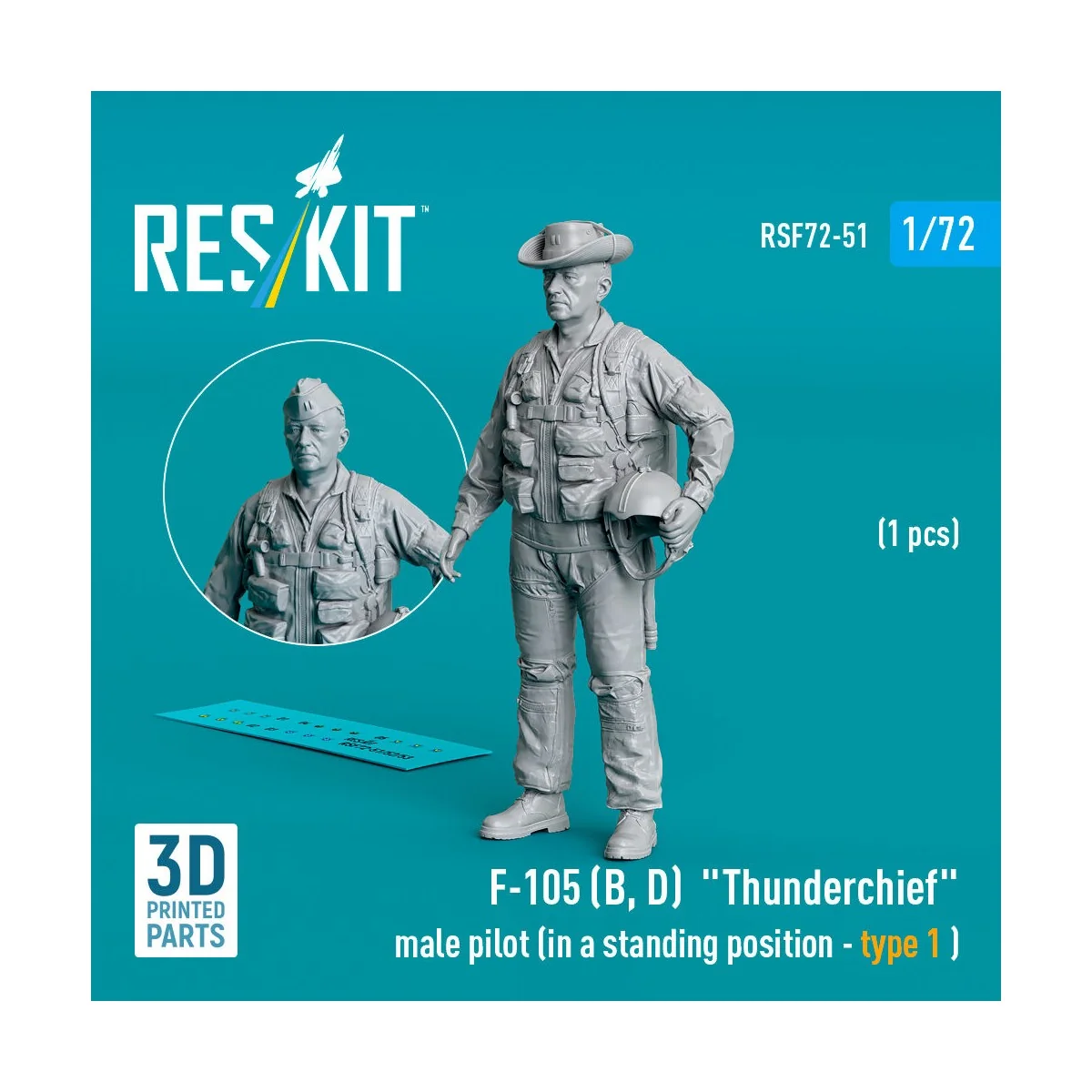 F-105 (D, F, G) Thunderchief male pilot (in a standing position - t...