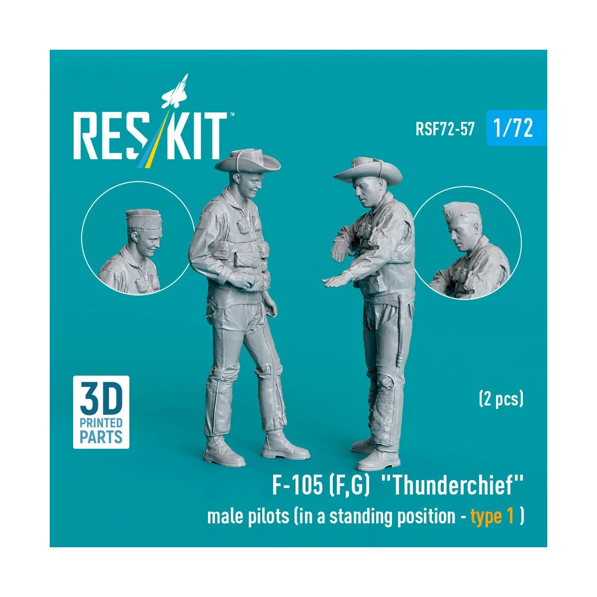 F-105 (F, G) Thunderchief male pilots (in a standing position - typ... F-105 (F, G) Thunderchief male pilots (in a standing position - typ...