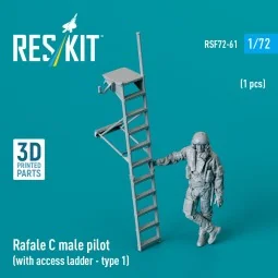 Rafale C male pilot with access ladder (type 1) (1 pcs) (3D Printed...