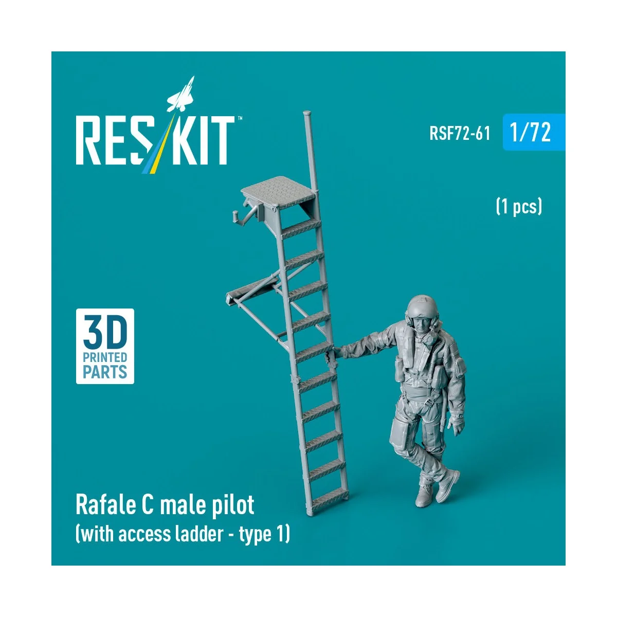 Rafale C male pilot with access ladder (type 1) (1 pcs) (3D Printed...