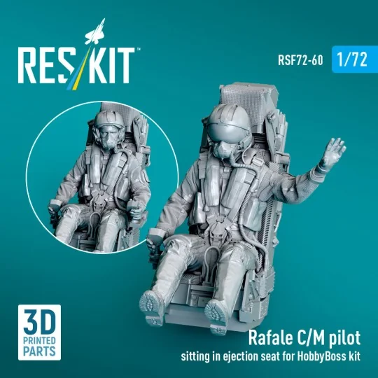 Rafale C/M pilot sitting in ejection seat for HobbyBoss kit (1 pcs)... Rafale C/M pilot sitting in ejection seat for HobbyBoss kit (1 pcs)...