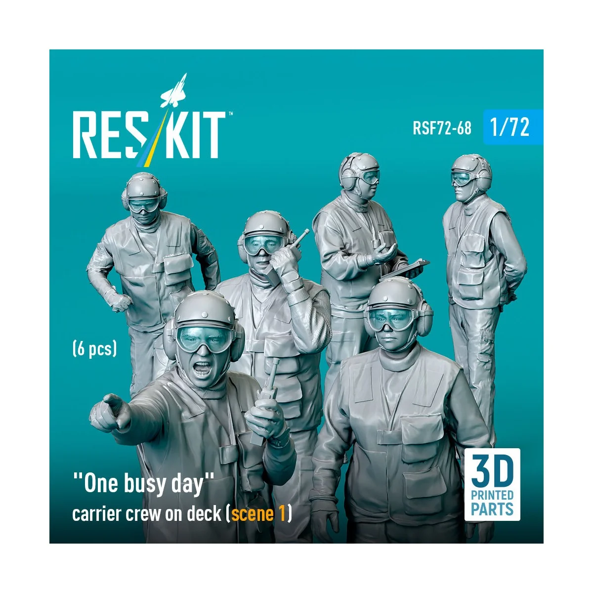 One busy day carrier crew on deck (scene 1) (6 pcs) (3D Printed), 1...