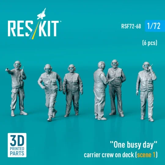 One busy day carrier crew on deck (scene 1) (6 pcs) (3D Printed), 1...