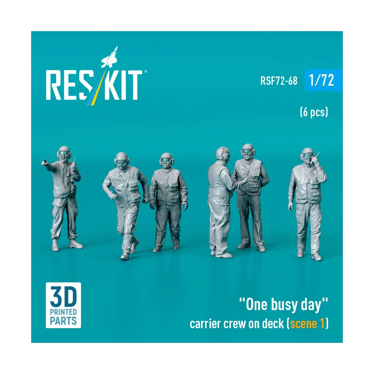 One busy day carrier crew on deck (scene 1) (6 pcs) (3D Printed), 1...