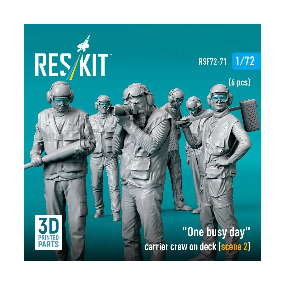 One busy day carrier crew on deck (scene 2) (6 pcs) (3D Printed), 1...