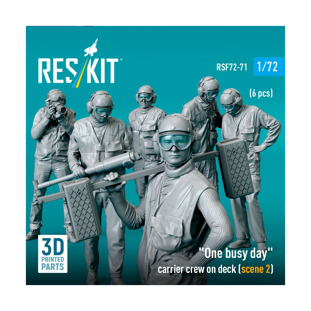 One busy day carrier crew on deck (scene 2) (6 pcs) (3D Printed), 1...