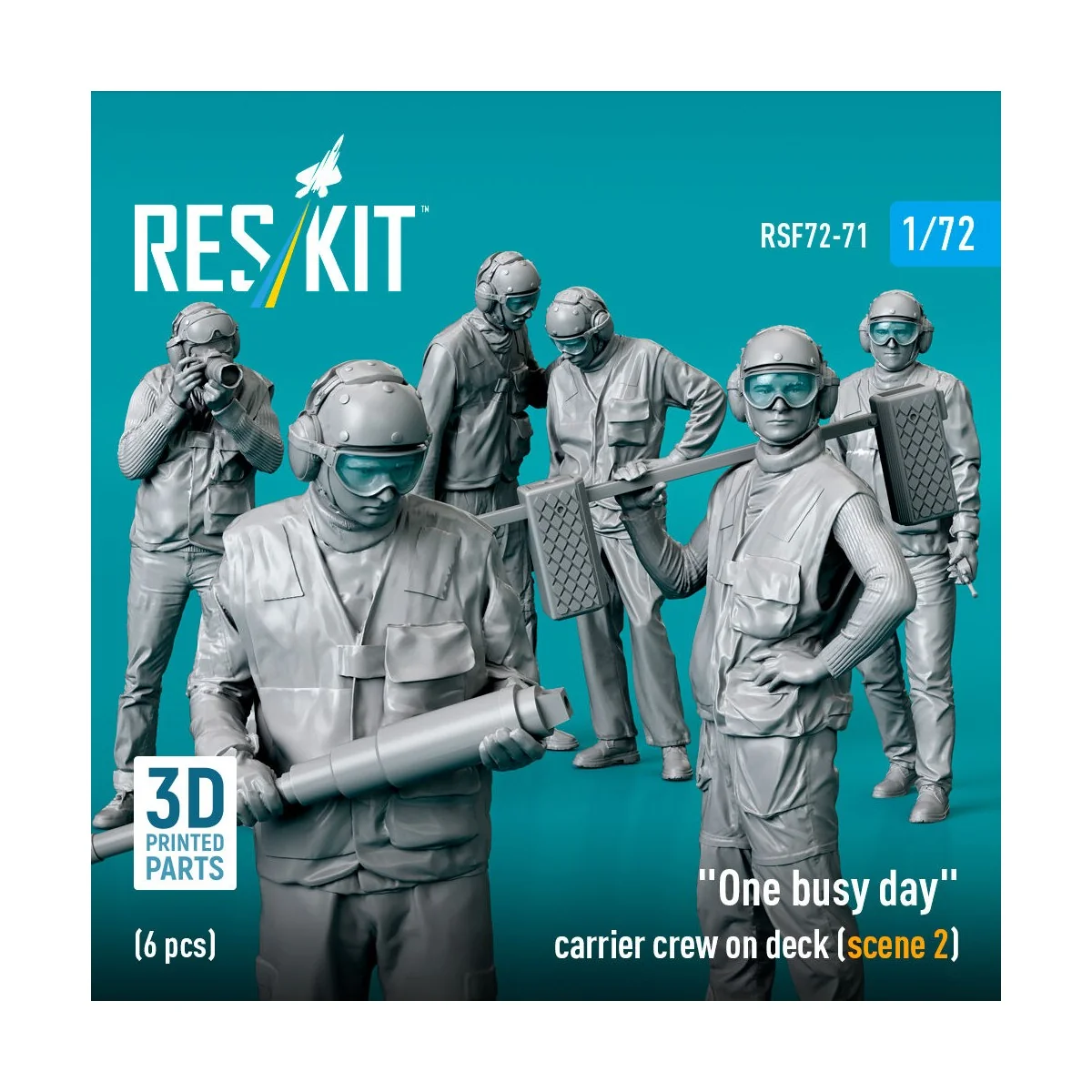 One busy day carrier crew on deck (scene 2) (6 pcs) (3D Printed), 1...