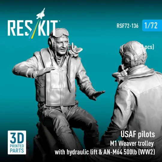 USAF pilots (2pcs) & M1 Weaver Hydraulic bomb lift & AN-M64 500lb (...