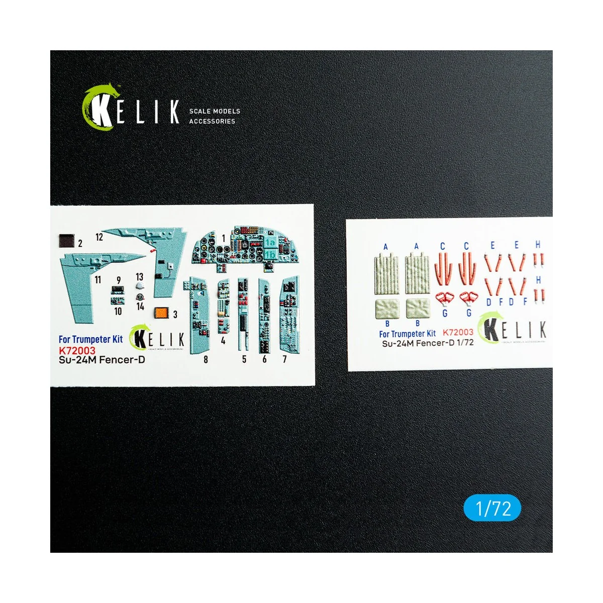 SU-24M interior 3D decals for Trumpeter kit, 1/72 - Kelik K72003 SU-24M interior 3D decals for Trumpeter kit, 1/72 - Kelik K72003