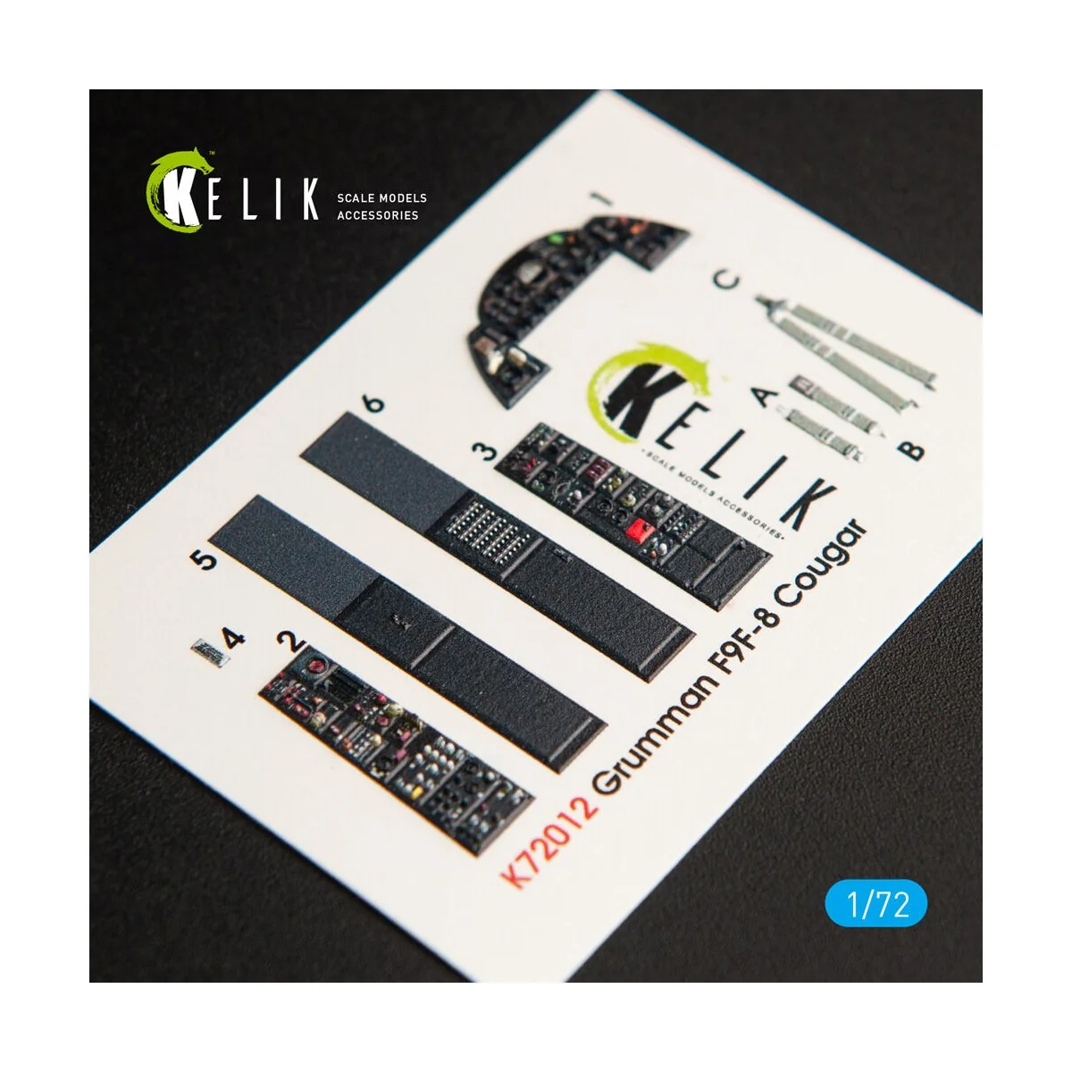 F9F-8 Cougar interior 3D decals for Hasegawa kit, 1/72 - Kelik K72012