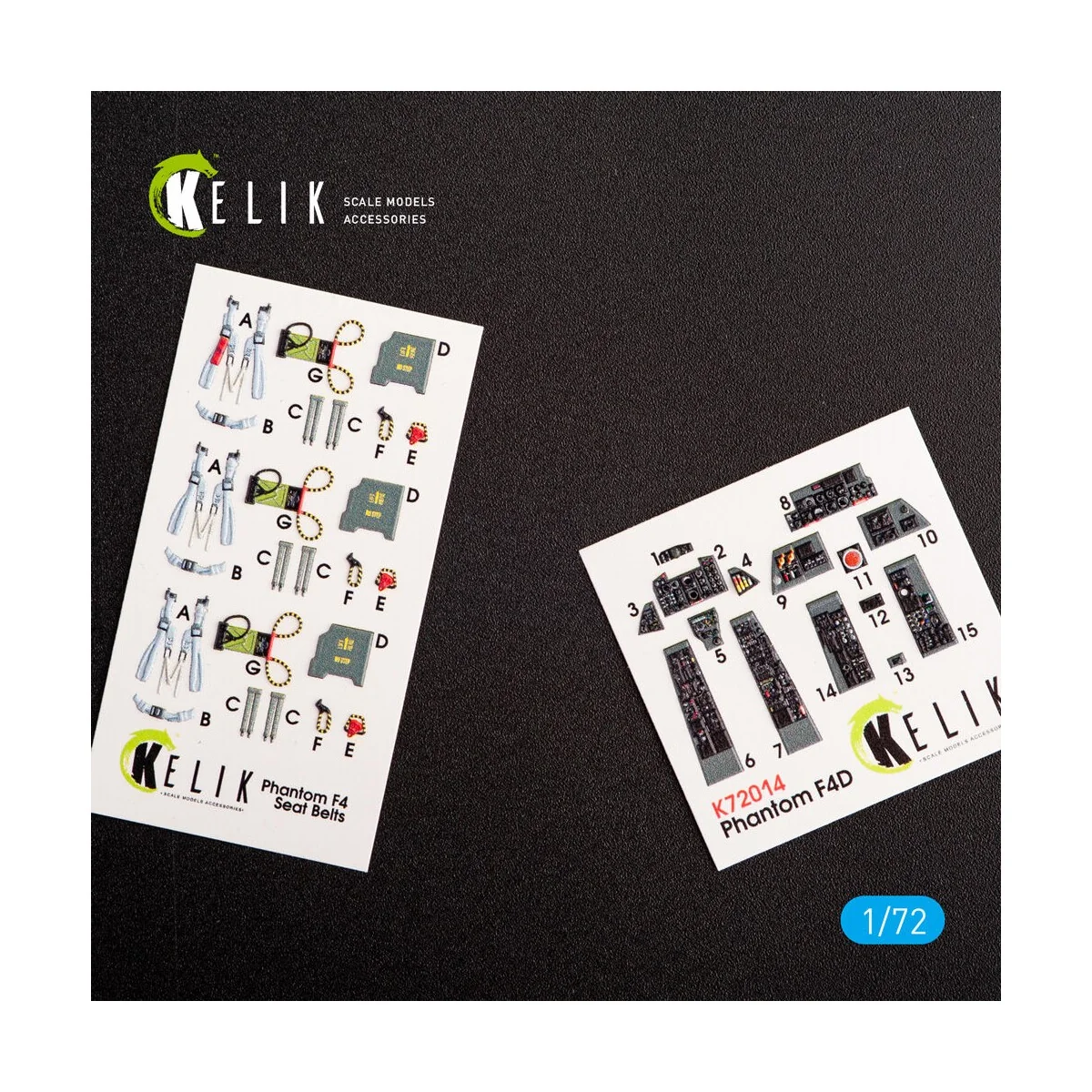 F-4D Phantom II interior 3D decals for FineMolds kit, 1/72 - Kelik ...