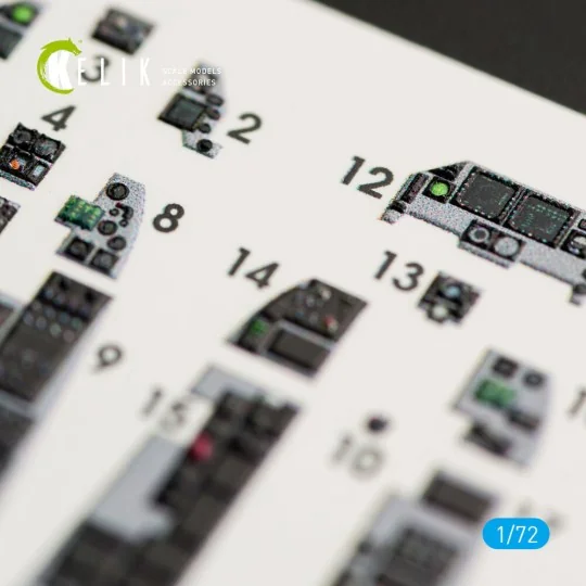 F-16D Fighting Falcon interior 3D decals for Kinetic kit - Kelik K7...