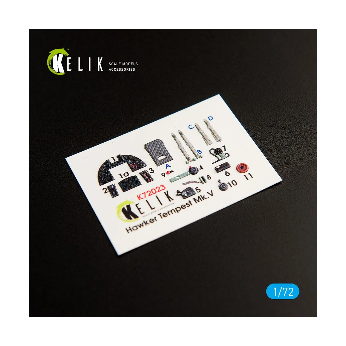 Hawker Tempest Mk.V interior 3D decals for Airfix kit - Kelik K72023