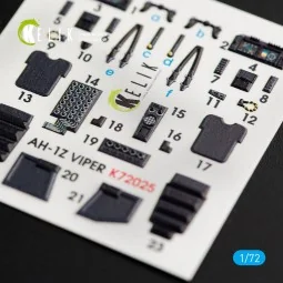 AH-1Z Viper interior 3D decals for Dream Model kit, 1/72 - Kelik K7...