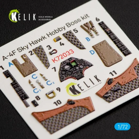 A-4F Skyhawk interior 3D decals for HobbyBoss kit, 1/72 - Kelik K72033 A-4F Skyhawk interior 3D decals for HobbyBoss kit, 1/72 - Kelik K72033