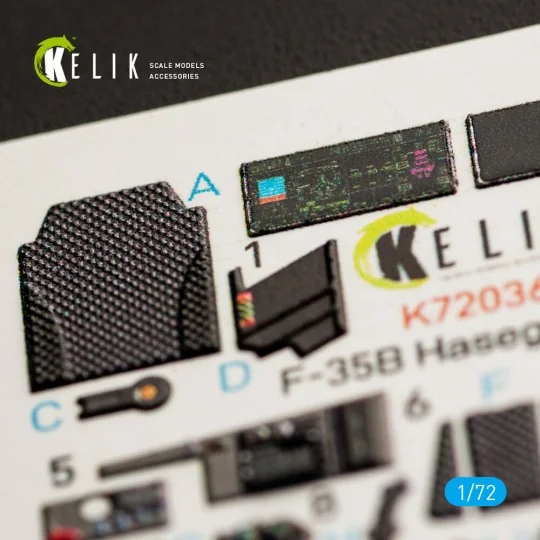 F-35B interior 3D decals for Hasegawa kit, 1/72 - Kelik K72036